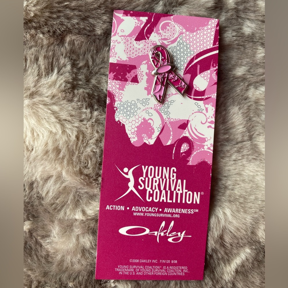 NWT Oakley 2008 Breast Cancer Awareness Young Survival Coalition pin-pink/silver